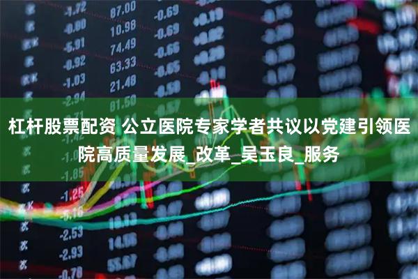 杠杆股票配资 公立医院专家学者共议以党建引领医院高质量发展_改革_吴玉良_服务