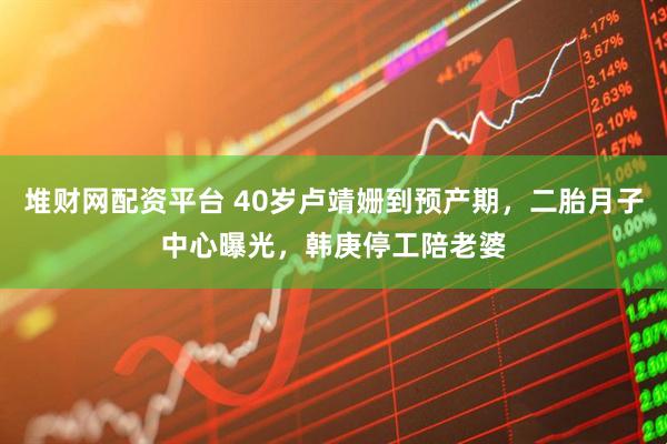 堆财网配资平台 40岁卢靖姗到预产期，二胎月子中心曝光，韩庚停工陪老婆
